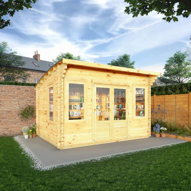 Mercia 4m x 3m Curved Roof Log Cabin - 44mm