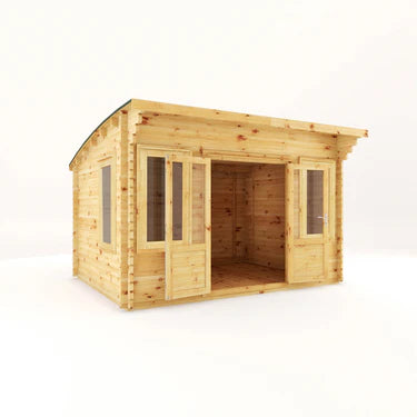 Mercia 4m x 3m Curved Roof Log Cabin - 44mm