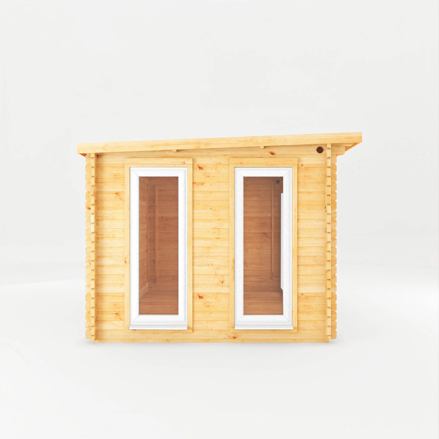 Mercia 4m x 3m Studio Pent Log Cabin - 44mm (UPVC Windows & Door) - White