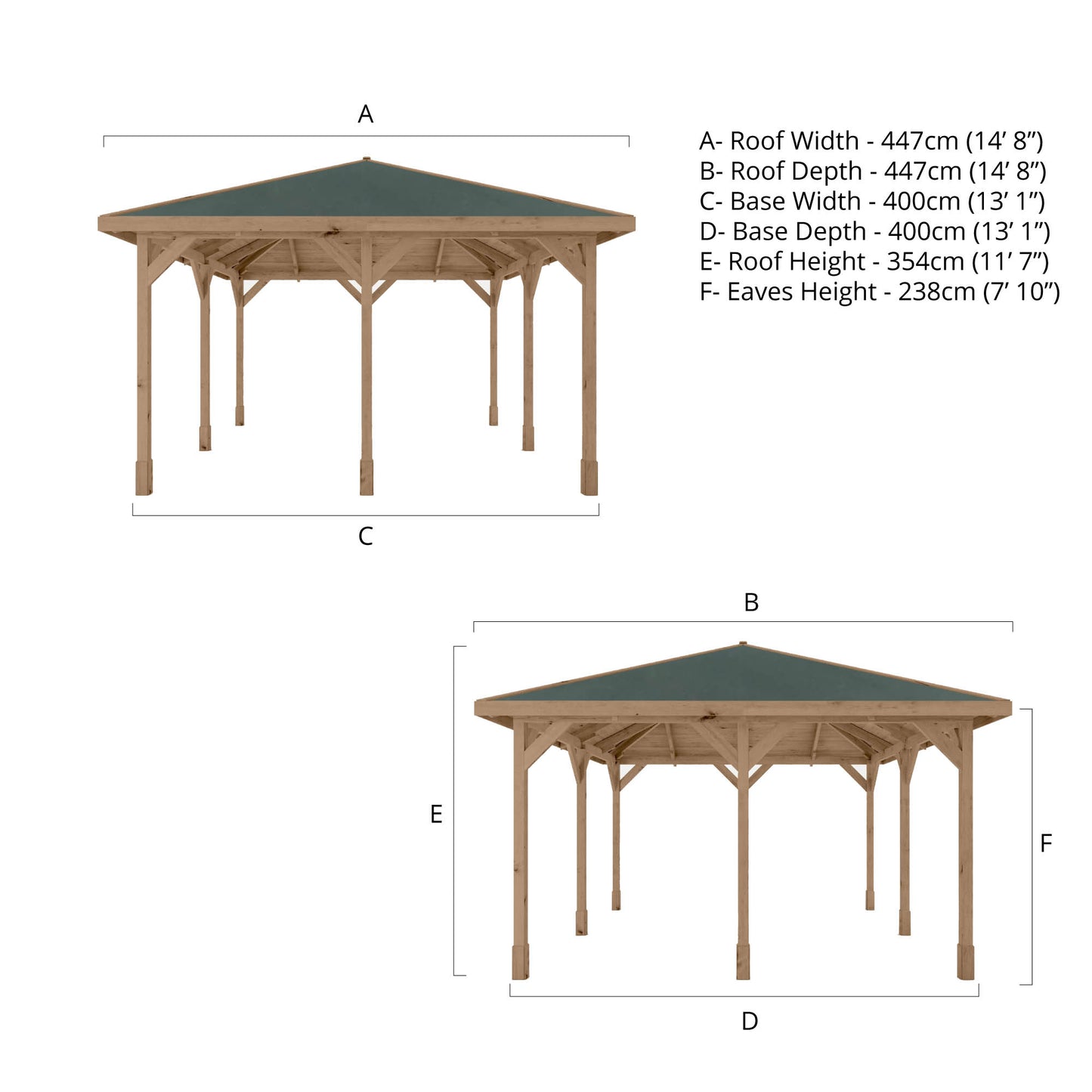 Mercia Carlton 4m x 4m Pressure Treated Gazebo