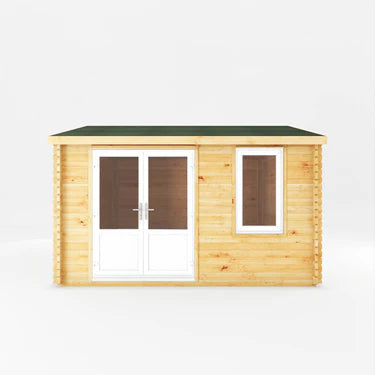 Mercia 4m x 4m Home Office Elite - 44mm (UPVC Windows & Door) - White