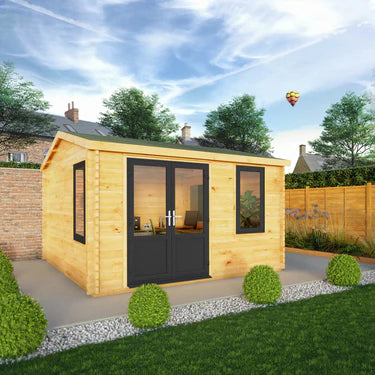 Mercia 4m x 4m Home Office Elite - 44mm (UPVC Windows & Door) - Grey