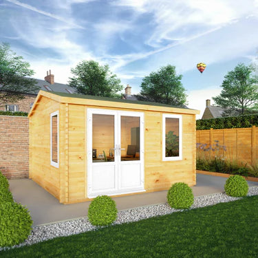Mercia 4m x 4m Home Office Elite - 44mm (UPVC Windows & Door) - White