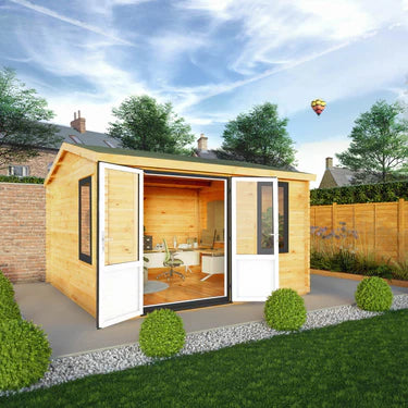 Mercia 4m x 4m Home Office Elite - 44mm (UPVC Windows & Door) - Grey