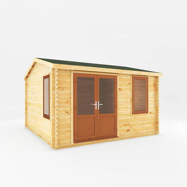 Mercia 4m x 4m Home Office Elite - 44mm (UPVC Windows & Door) - Oak