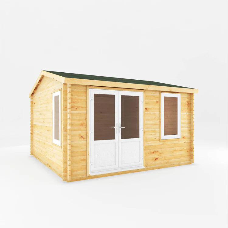 Mercia 4m x 4m Home Office Elite - 44mm (UPVC Windows & Door) - White
