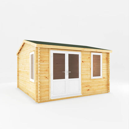 Mercia 4m x 4m Home Office Elite - 44mm (UPVC Windows & Door) - White