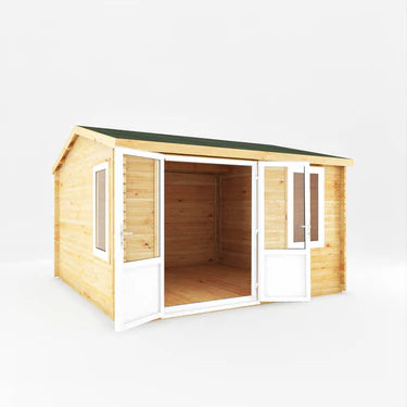 Mercia 4m x 4m Home Office Elite - 44mm (UPVC Windows & Door) - White