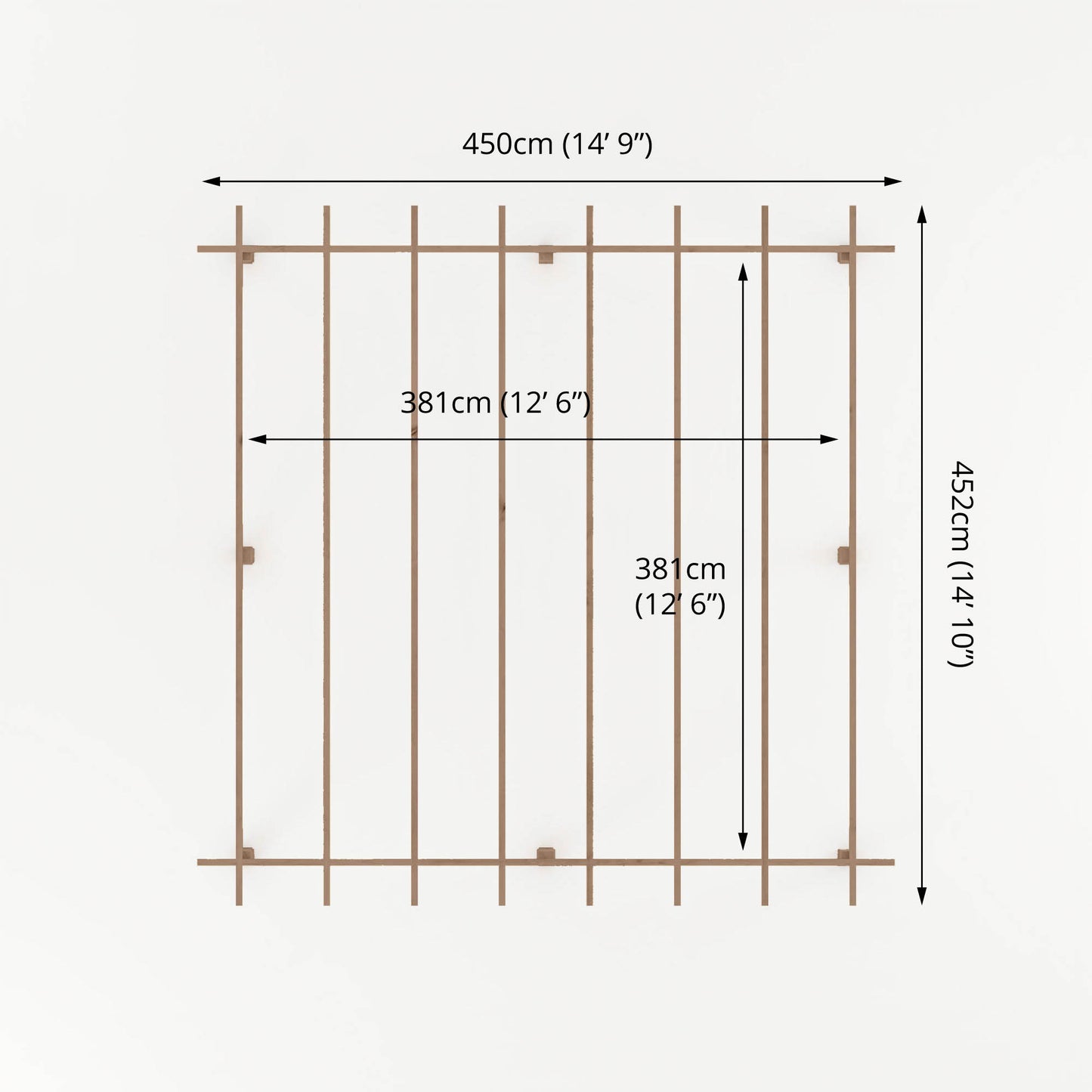 Mercia Trent 4m x 4m Pressure Treated Pergola