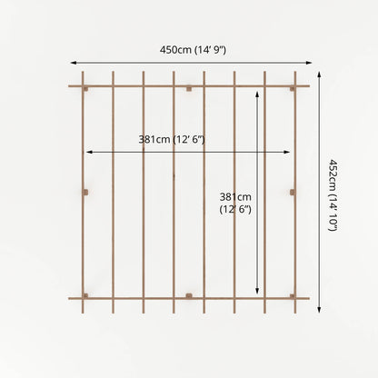 Mercia Trent 4m x 4m Pressure Treated Pergola