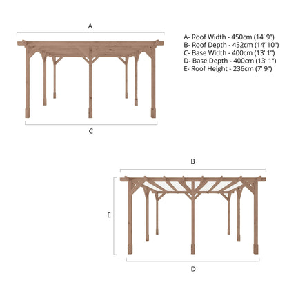 Mercia Trent 4m x 4m Pressure Treated Pergola