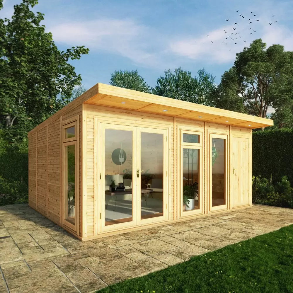 Mercia 5m x 4m(D) Insulated Garden Room with Side Shed