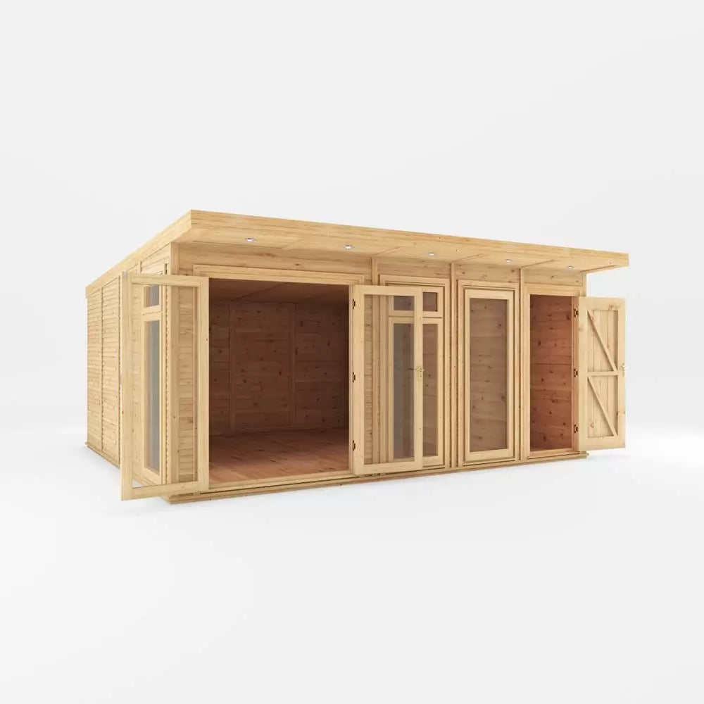Mercia 5m x 4m(D) Insulated Garden Room with Side Shed