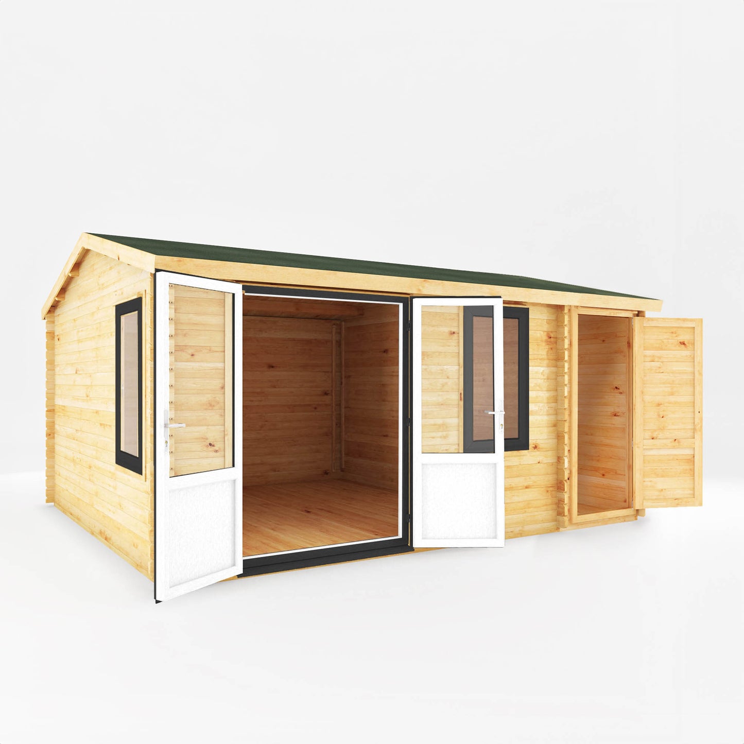 Mercia 5.1m x 4m Home Office Elite - 44mm (UPVC Windows & Door) - White