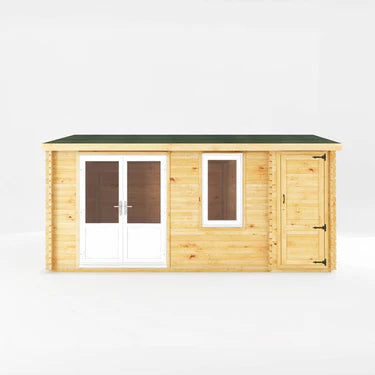 Mercia 5.1m x 4m Home Office Elite - 44mm (UPVC Windows & Door) - Oak