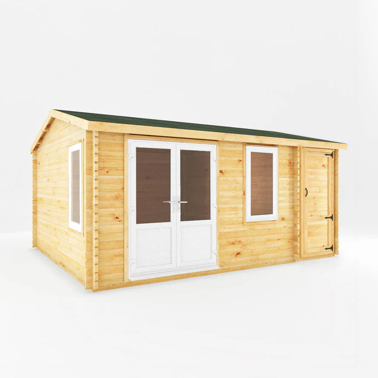 Mercia 5.1m x 4m Home Office Elite - 44mm (UPVC Windows & Door) - Oak