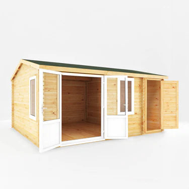 Mercia 5.1m x 4m Home Office Elite - 44mm (UPVC Windows & Door) - Oak