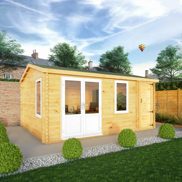 Mercia 5.1m x 4m Home Office Elite - 44mm (UPVC Windows & Door) - Oak
