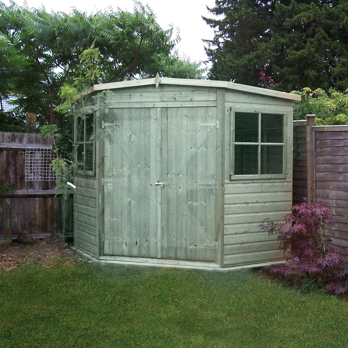 Shire Corner Shed 7x 7 Double Door