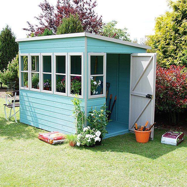 Shire Sun Pent 8x8 Double Door Shiplap Style A