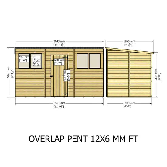 Shire Overlap Pent SD 12x6