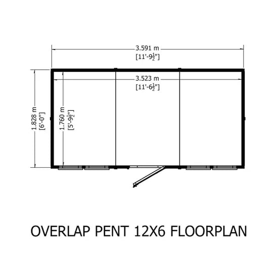 Shire Overlap Pent SD 12x6