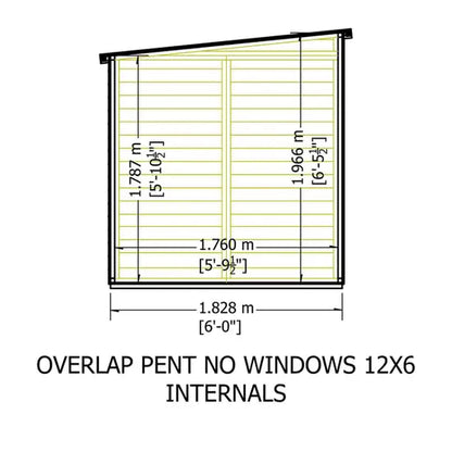 Shire Overlap Pent SD 12x6 No windows