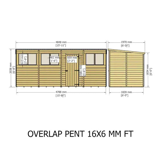Shire Overlap Pent SD 16x6