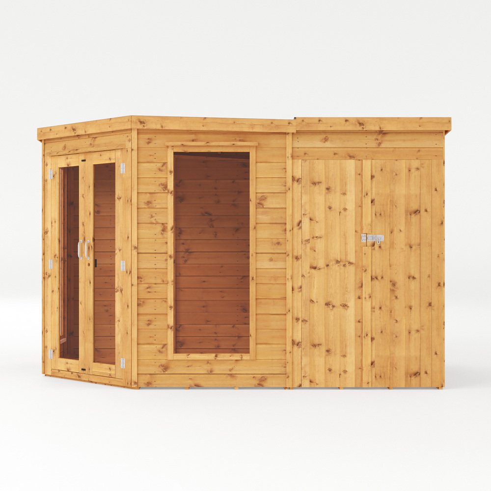Mercia 7 x 11 Premium Corner Summerhouse With Side Shed