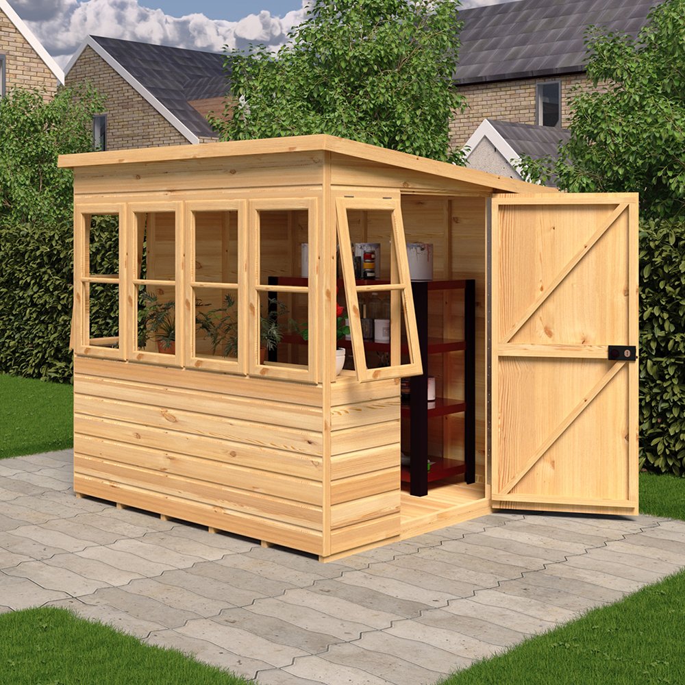 Shire Sun Pent 6x6 Single Door Shiplap Style A