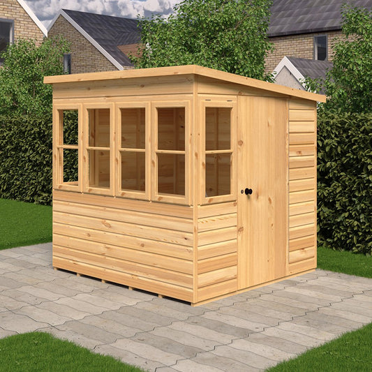 Shire Sun Pent 6x6 Single Door Shiplap Style A