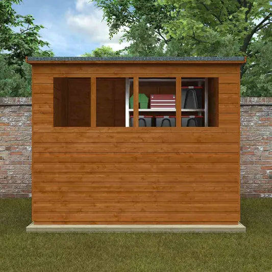 8x6 Lean-To Pent Shiplap Shed