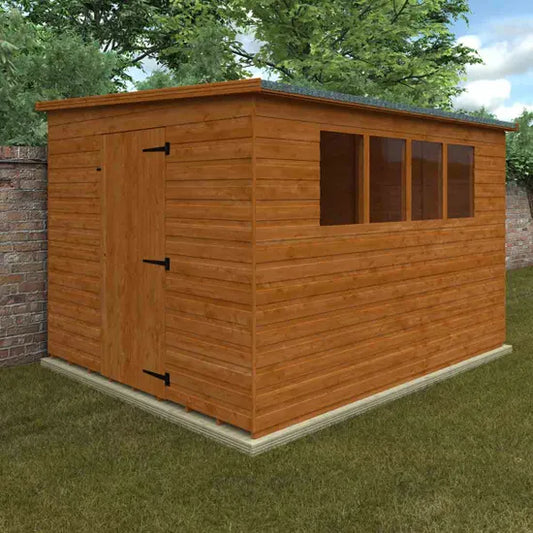 10x8 Lean-To Pent Shiplap Shed