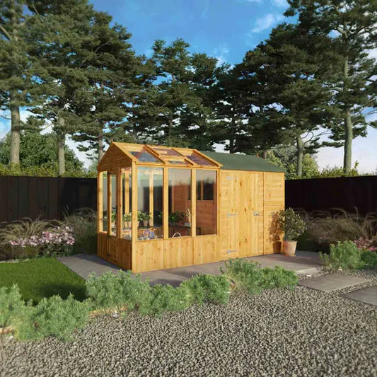 Mercia 12 x 6 Woodsman Combi Greenhouse Shed - Styrene