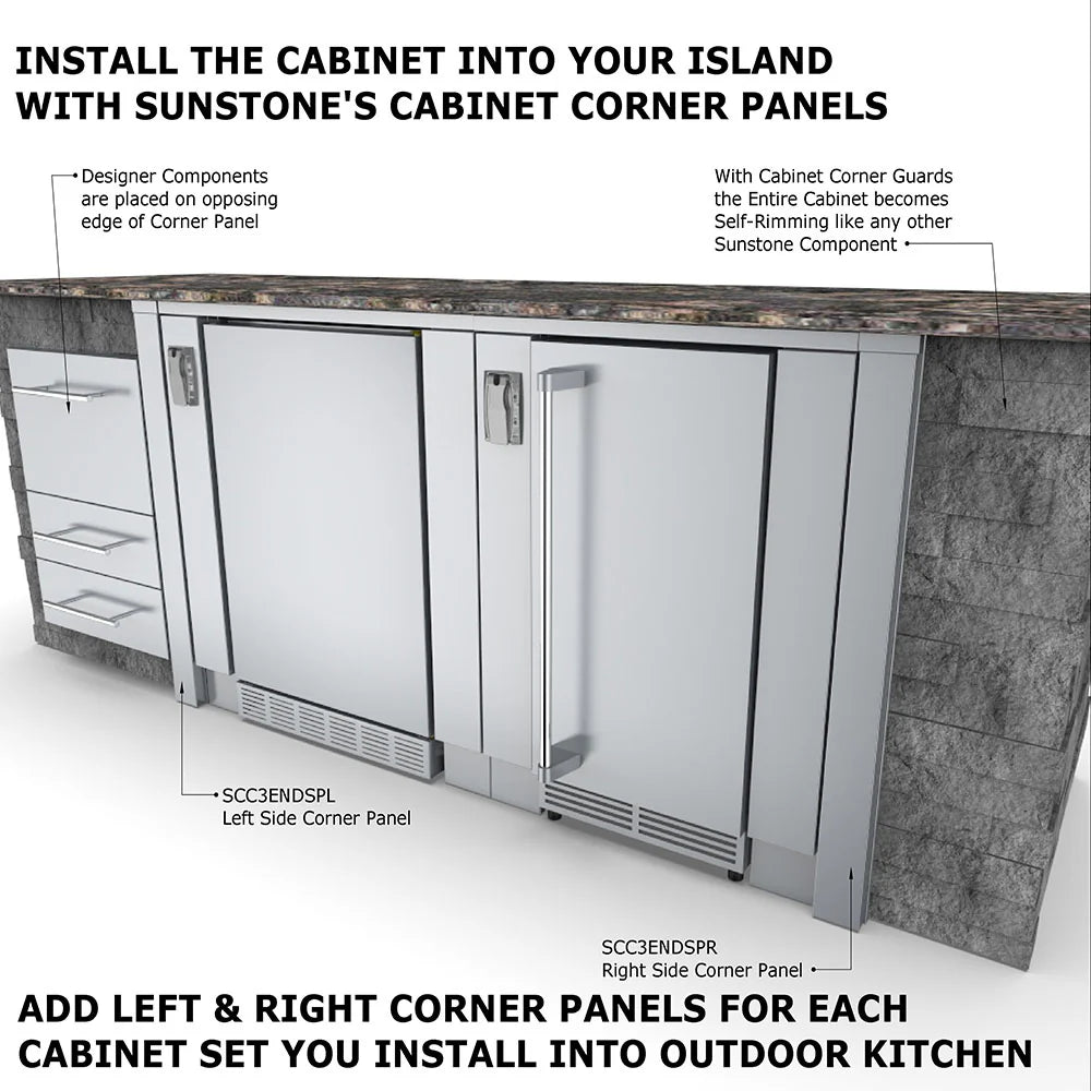 Sunstone 30" Stainless Steel Outdoor Fridge Cabinet