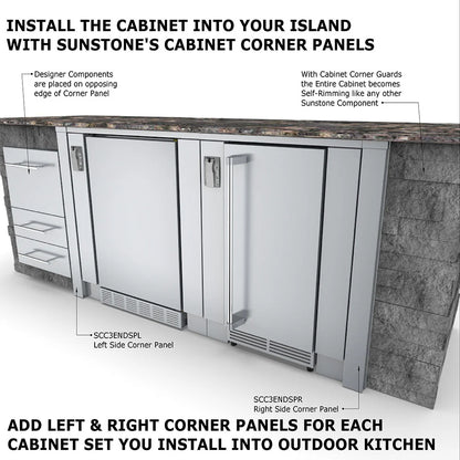 Sunstone 30" Stainless Steel Outdoor Fridge Cabinet