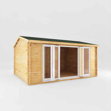 Mercia 3.5m x 3m Reverse Apex Log Cabin - 19mm