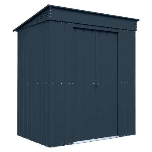 Globel 6x4ft Pent Metal Garden Shed - Anthracite Grey