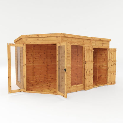 Mercia 8x12 Premium Corner Summerhouse With Side Shed