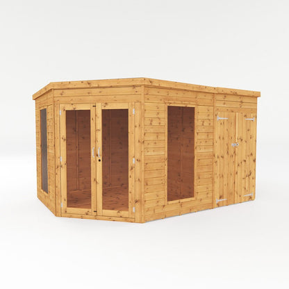 Mercia 8x12 Premium Corner Summerhouse With Side Shed