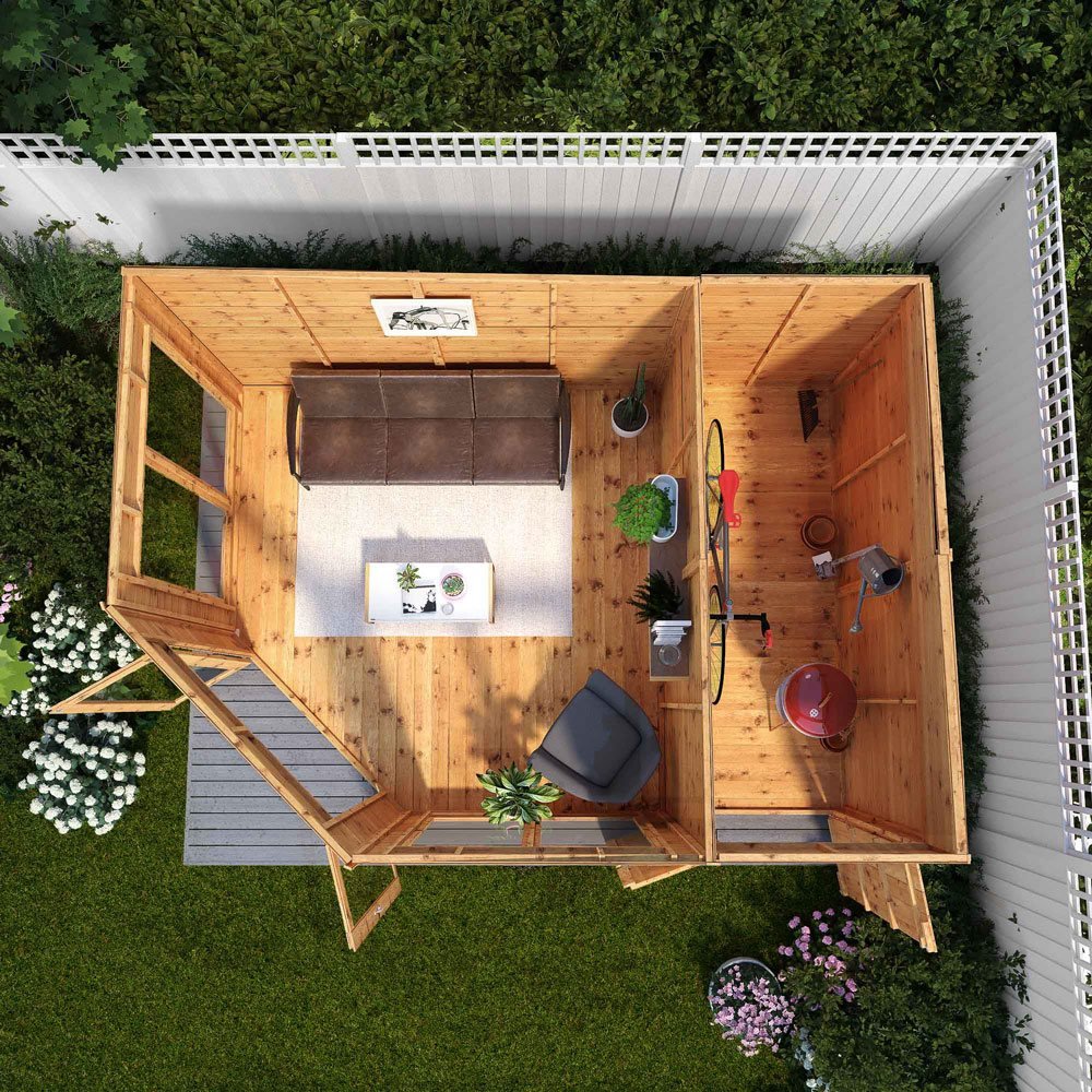 Mercia 9x13 Premium Corner Summerhouse With Side Shed