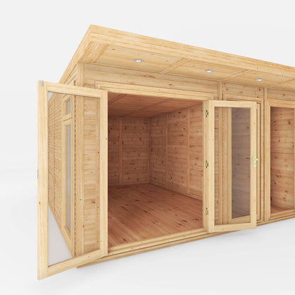 Mercia 4mx4m(D) Insulated Garden Room with Side Shed
