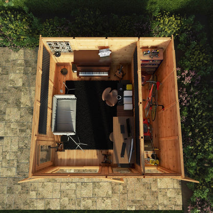 Mercia 4mx4m(D) Insulated Garden Room with Side Shed