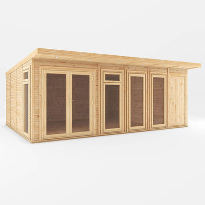 Mercia 6m x 4m(D) Insulated Garden Room with Side Shed