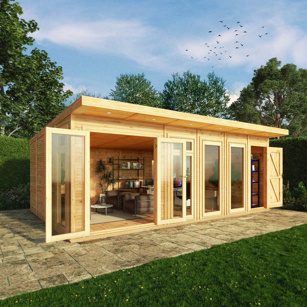 Mercia 6m x 4m(D) Insulated Garden Room with Side Shed