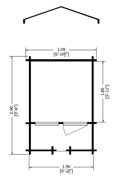Shire Maulden with veranda 7x7 19mm Log Cabin