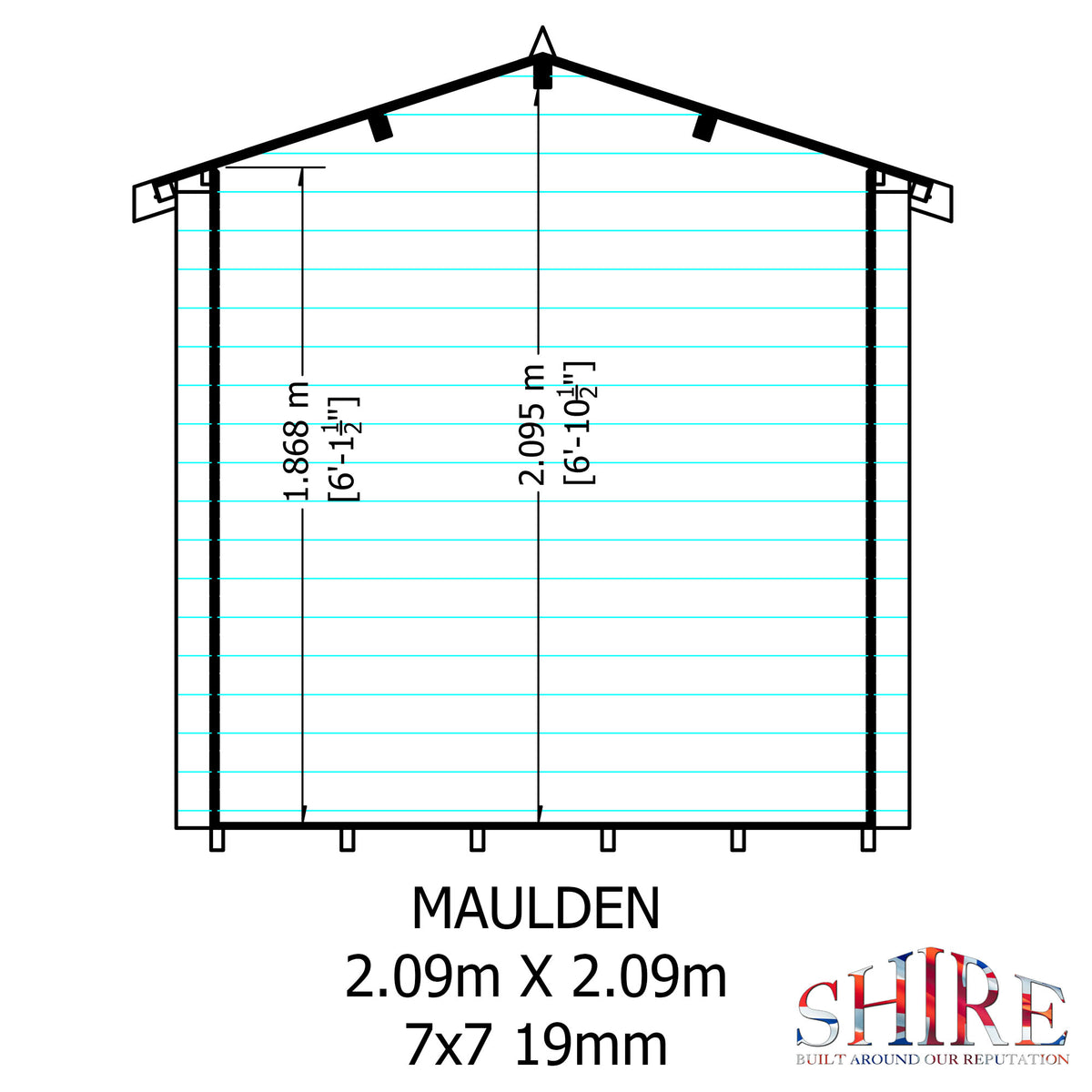 Shire Maulden with veranda 7x7 19mm Log Cabin
