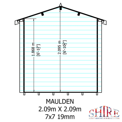 Shire Maulden with veranda 7x7 19mm Log Cabin