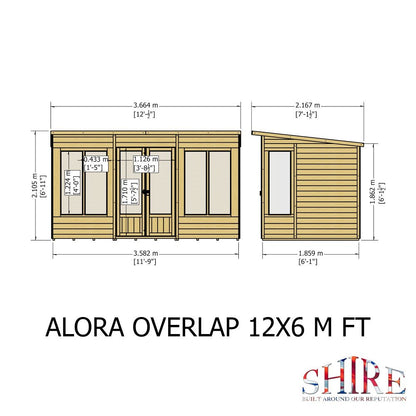 Shire Alora 12 x 6 Pent Summerhouse