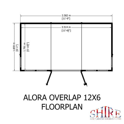 Shire Alora 12 x 6 Pent Summerhouse